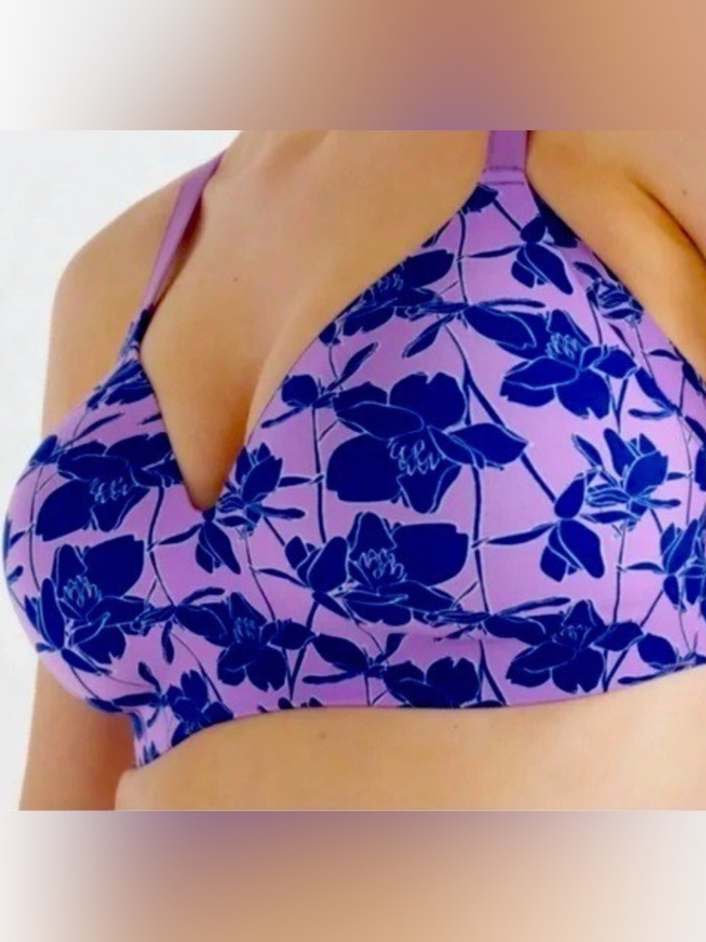 Knix WingWomanFloral Purple Bra